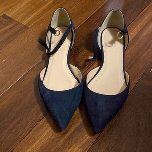 Jcrew Lily Suede Ankle Strap Flats